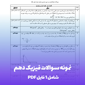 نمونه سوالات فیزیک دهم تجربی (PDF) | کلید موفقیت